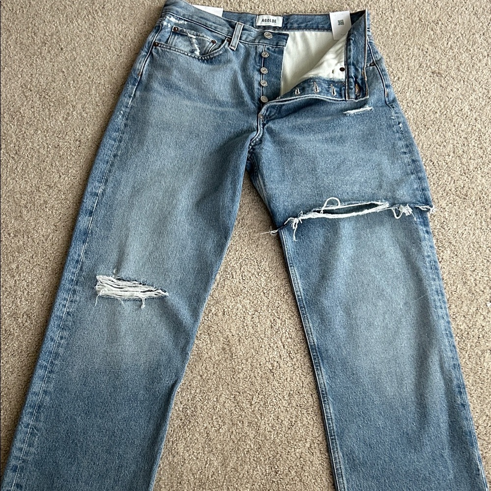 NWT AGOLDE Amryn Boyfriend Jeans in Release. Size 27. - Picture 11 of 16